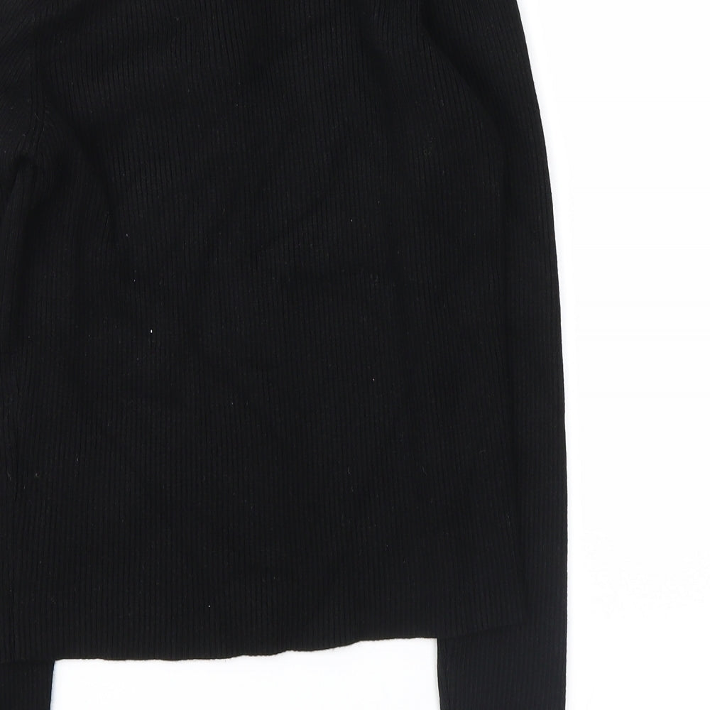 Cameo Rose Womens Black Striped Pullover Jumper Size S