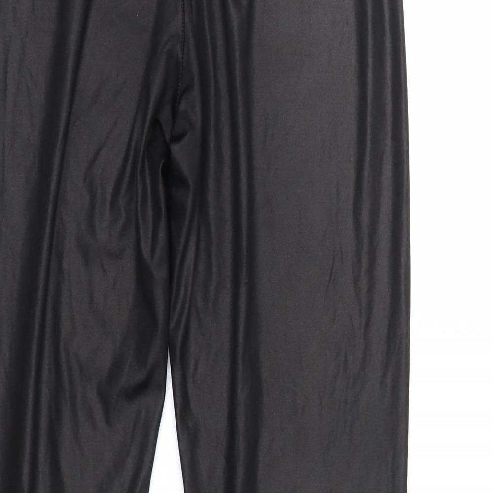 Boohoo Womens Black Cropped Trousers Size 10 L23 in