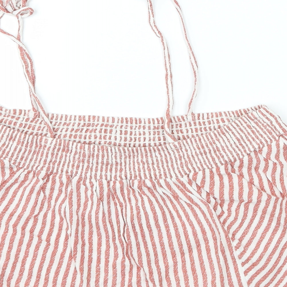 Marks & Spencer Womens Red Striped Cropped Tank Size 12