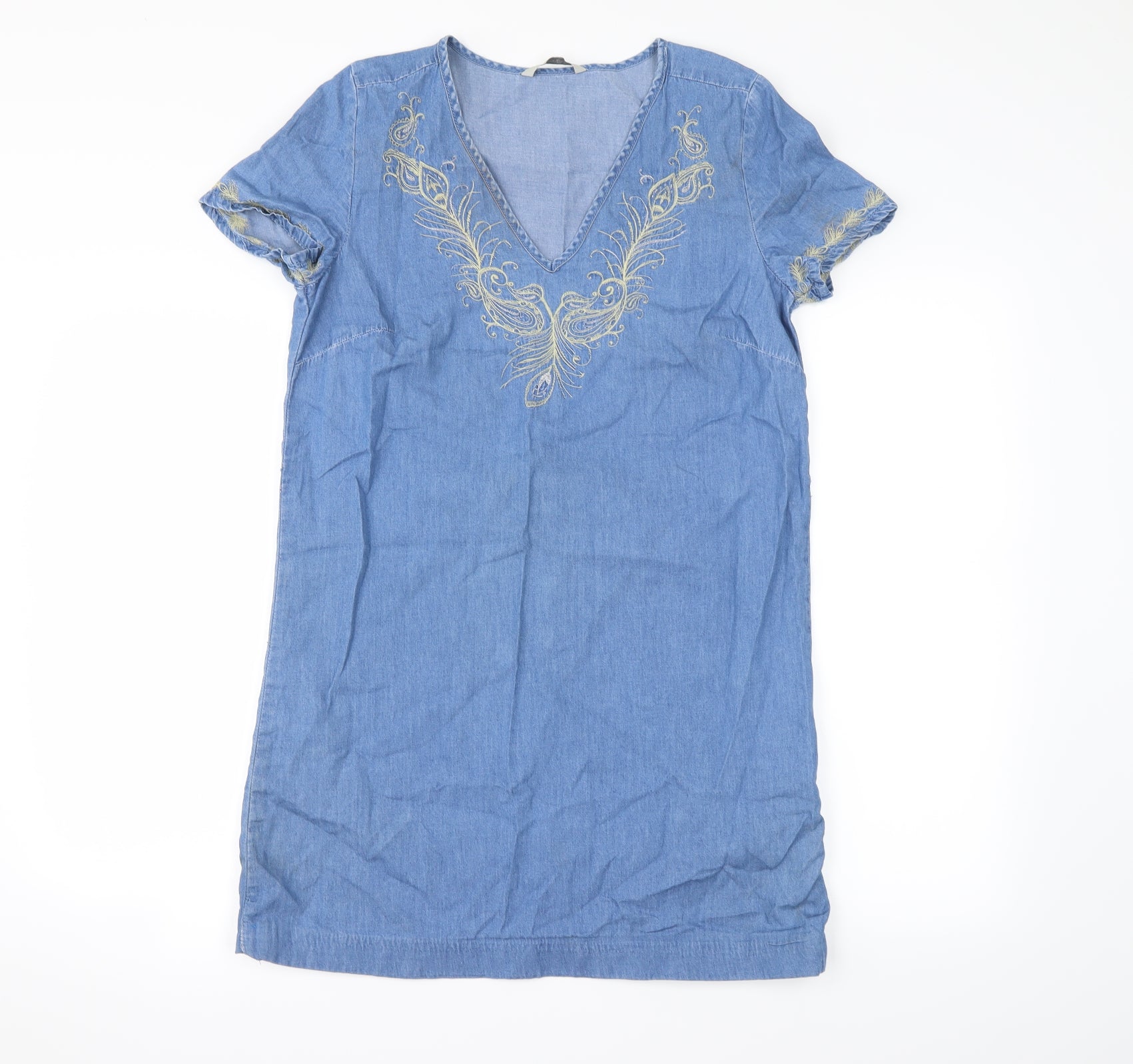 george denim dress Millie Denim Halter Dress SMALL