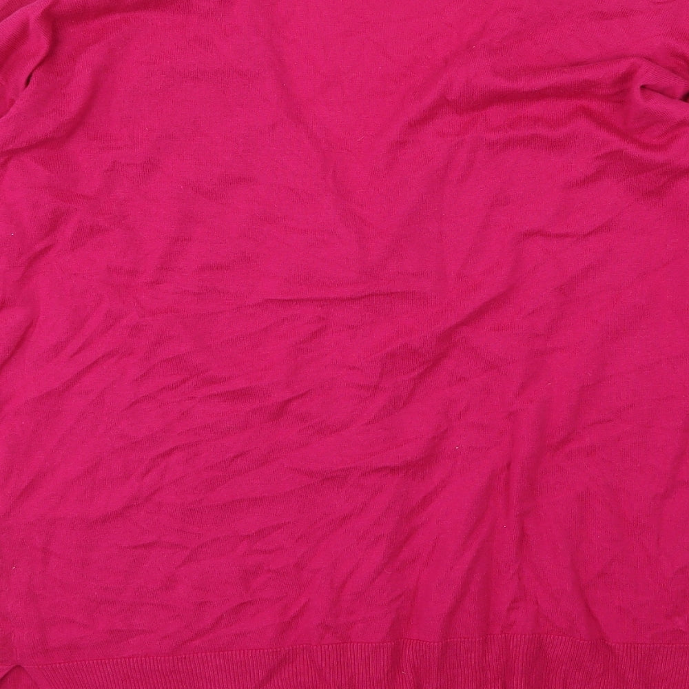C&A Womens Pink Knit Cardigan Jumper Size S