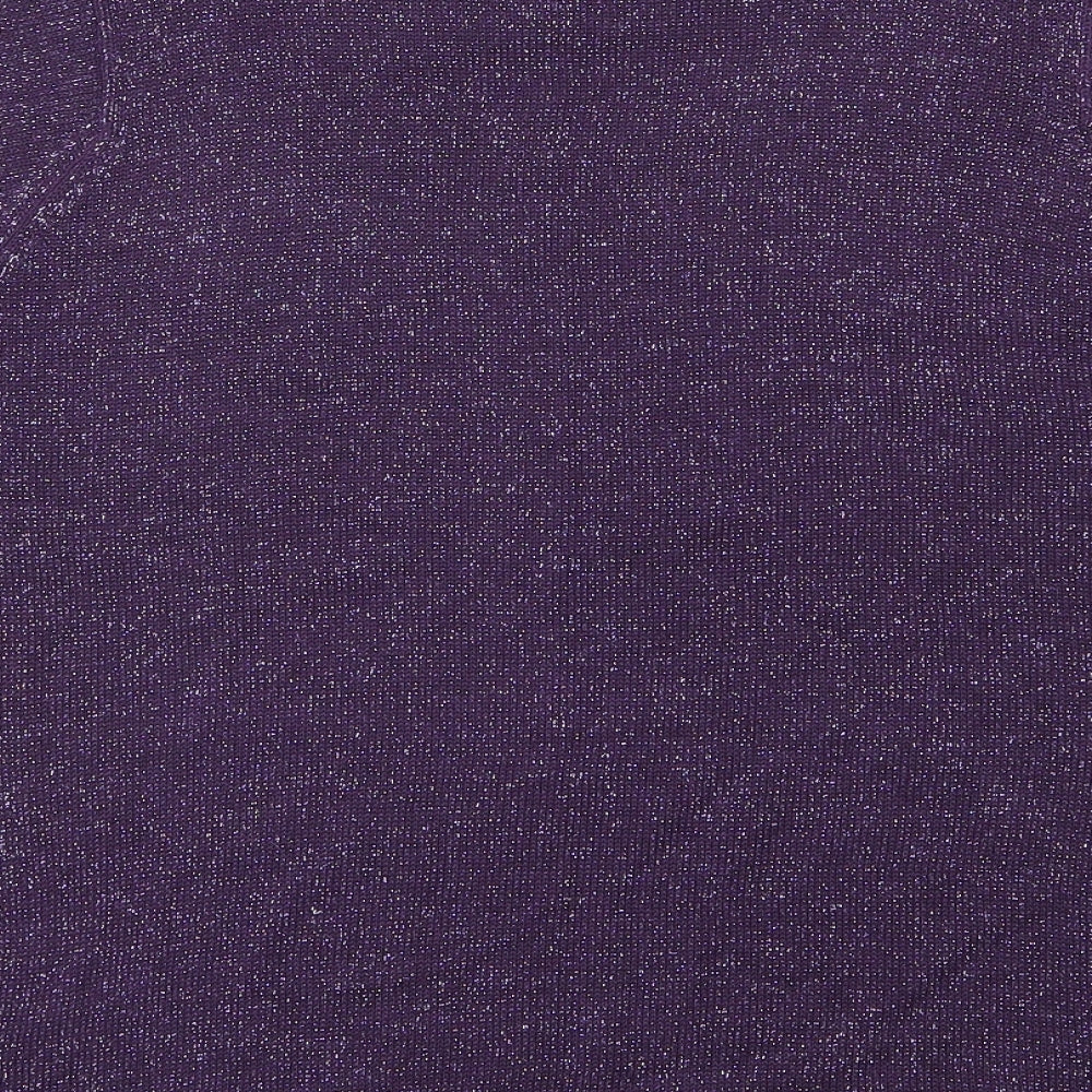 EWM Womens Purple Knit Pullover Jumper Size S