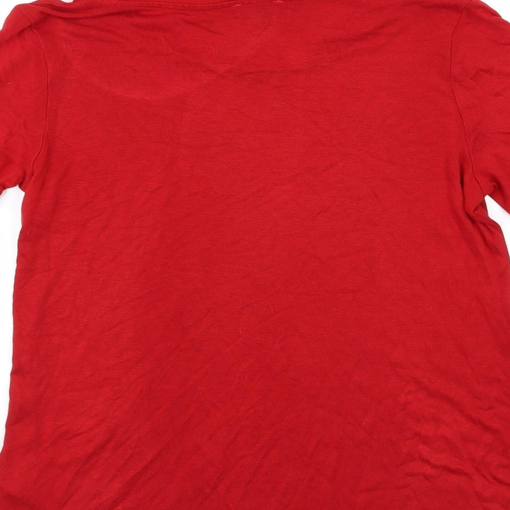MORE & MORE Womens Red Knit Pullover Jumper Size 12