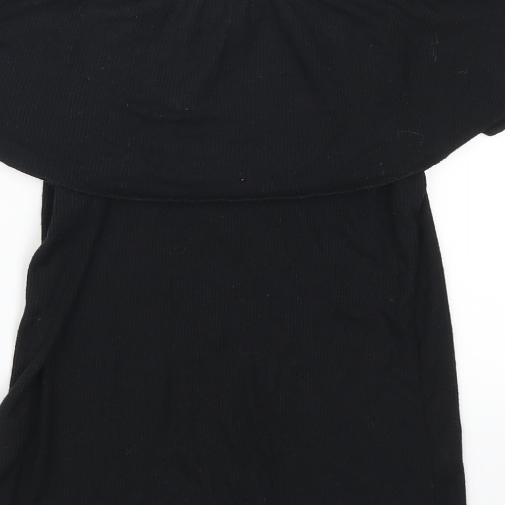 Lindex Girls Black Basic T-Shirt Size 9-10 Years