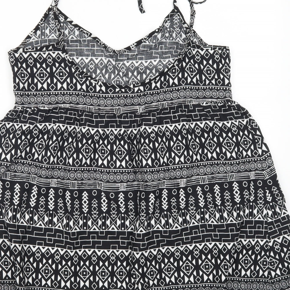 H&M Womens Black Geometric Tank Dress Size 8