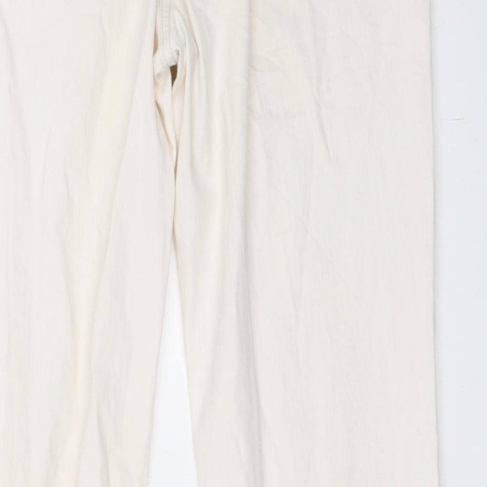 Preworn Womens Ivory Denim Straight Jeans Size 10 L28 in