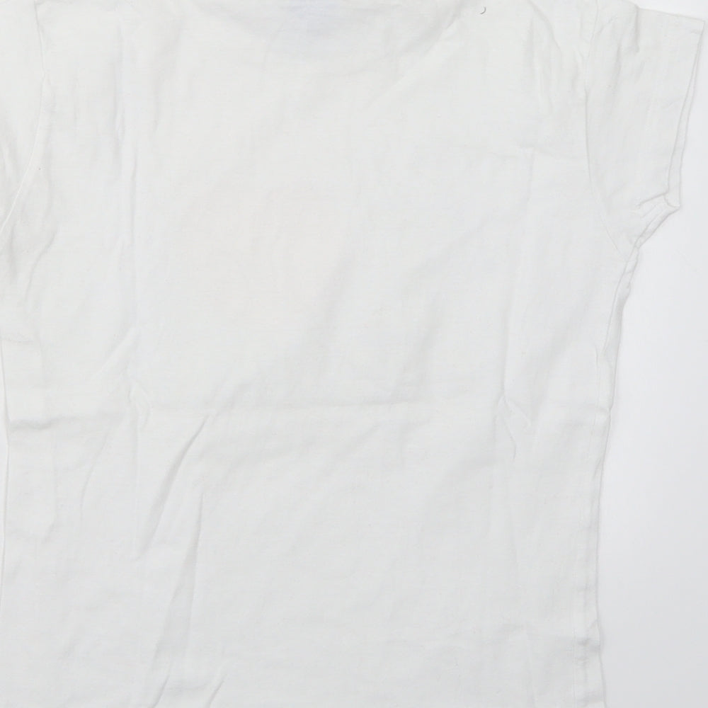 JHK Womens White Basic T-Shirt Size S
