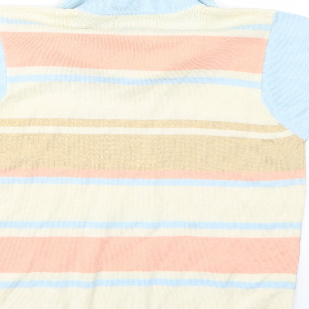 Giordana Womens Yellow Striped Basic T-Shirt Size M