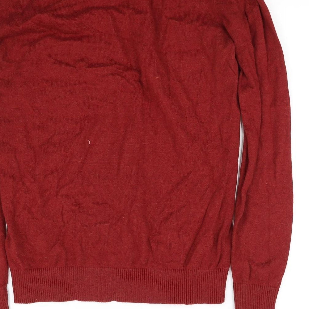 Mario Conti Womens Red Basic T-Shirt Size L