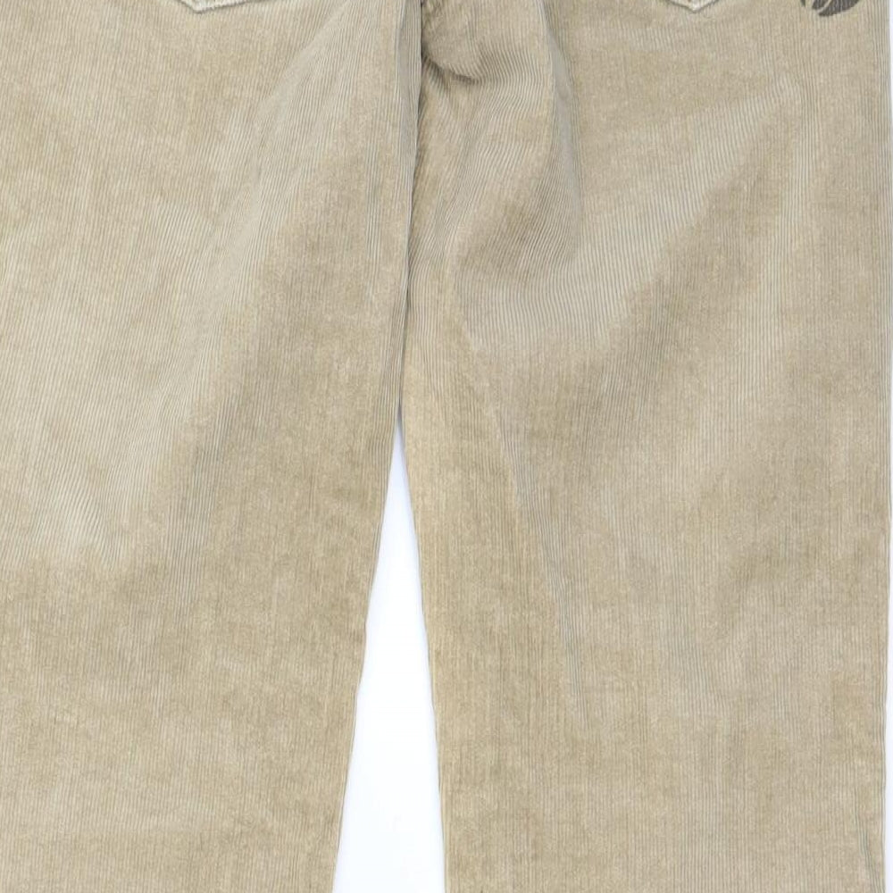 PAC TEST Womens Beige Straight Jeans Size 12 L26 in