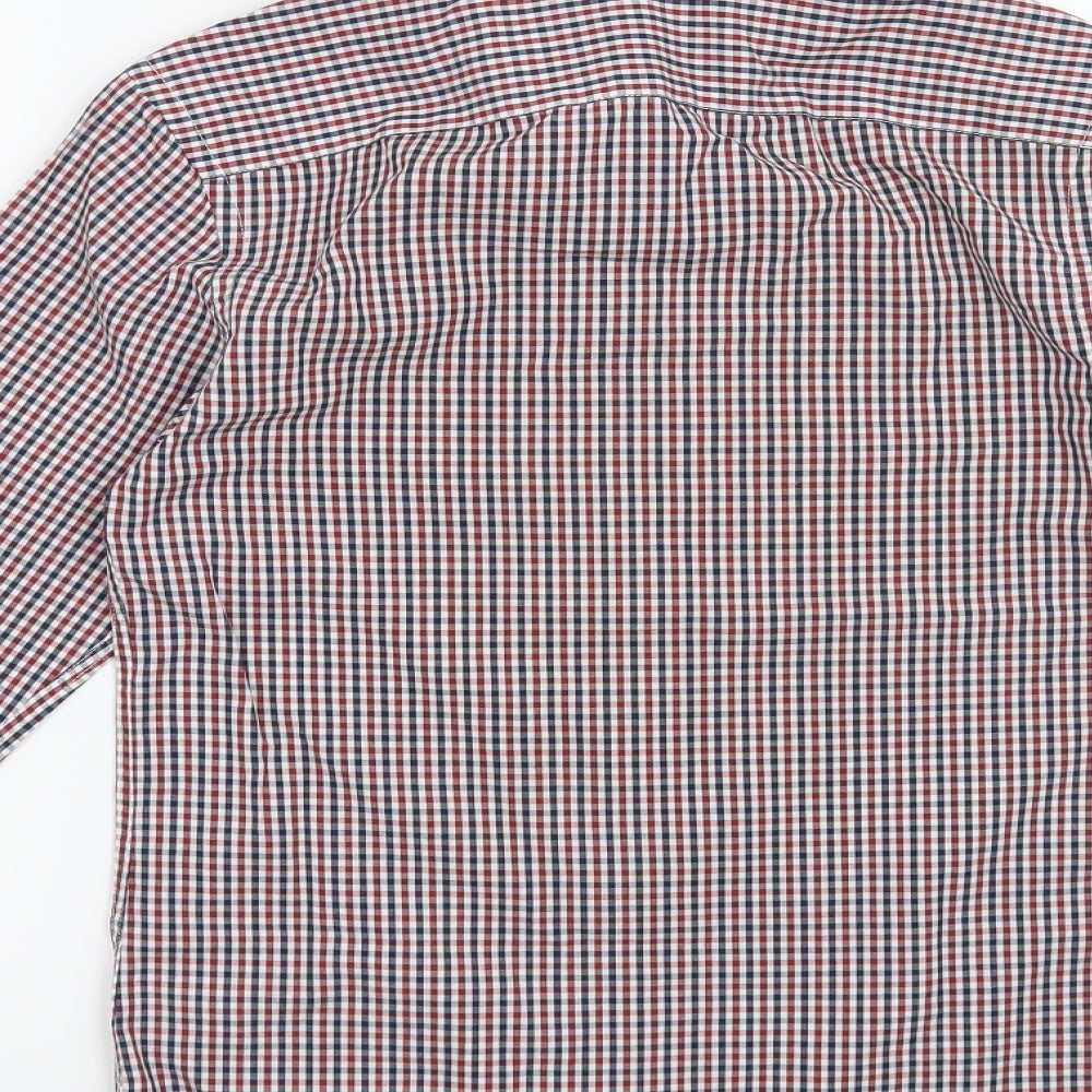 Topman Mens Red Check Button-Up Size XS
