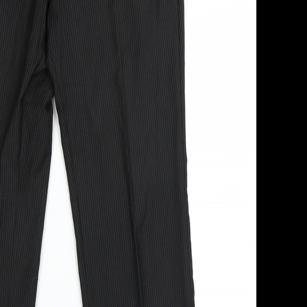 George Mens Black Striped Trousers Size 34 L23 in