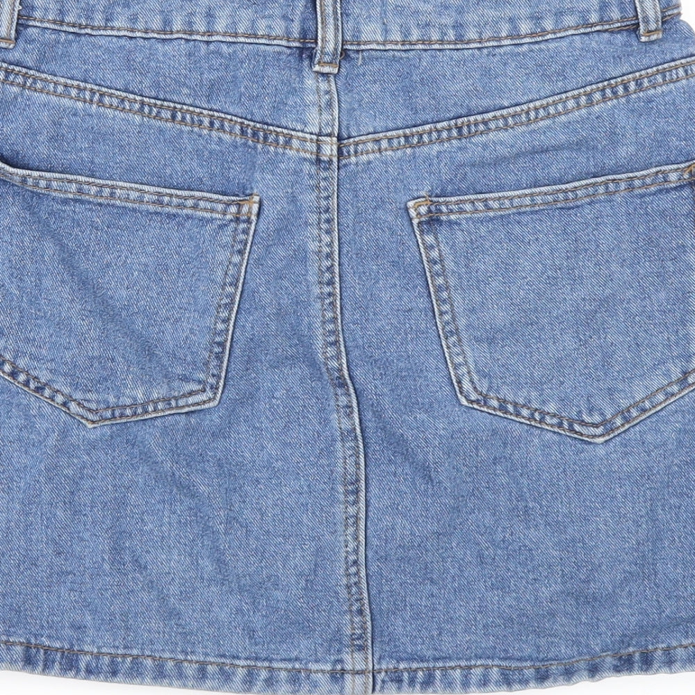 DenimCo Womens Blue Denim A-Line Skirt Size 8