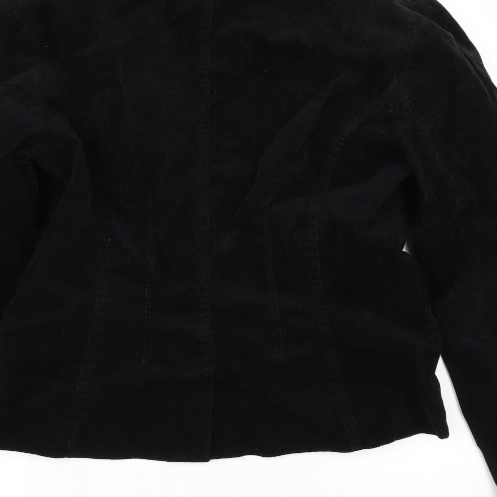 H&M Womens Black Overcoat Coat Size 14