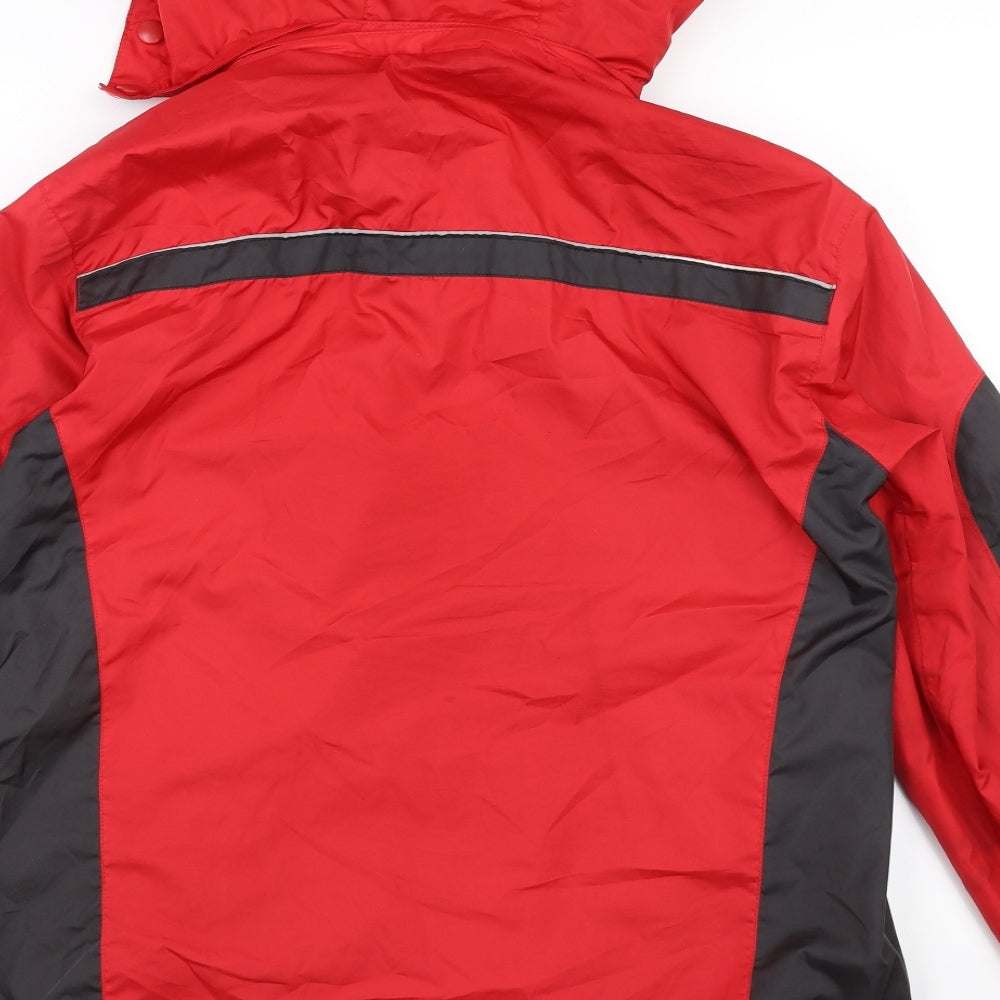outdoor casual Womens Red Windbreaker Coat Size 10