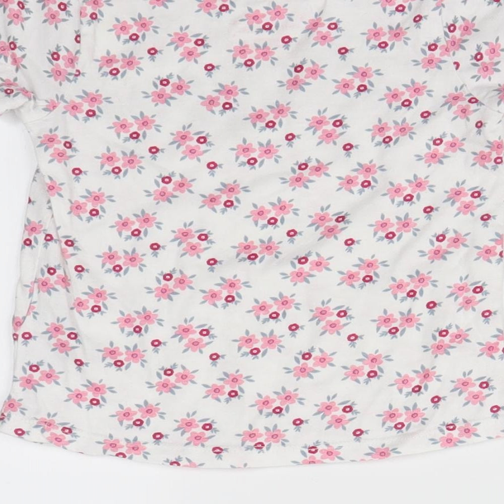 Primark Girls White Floral Basic T-Shirt Size 2-3 Years