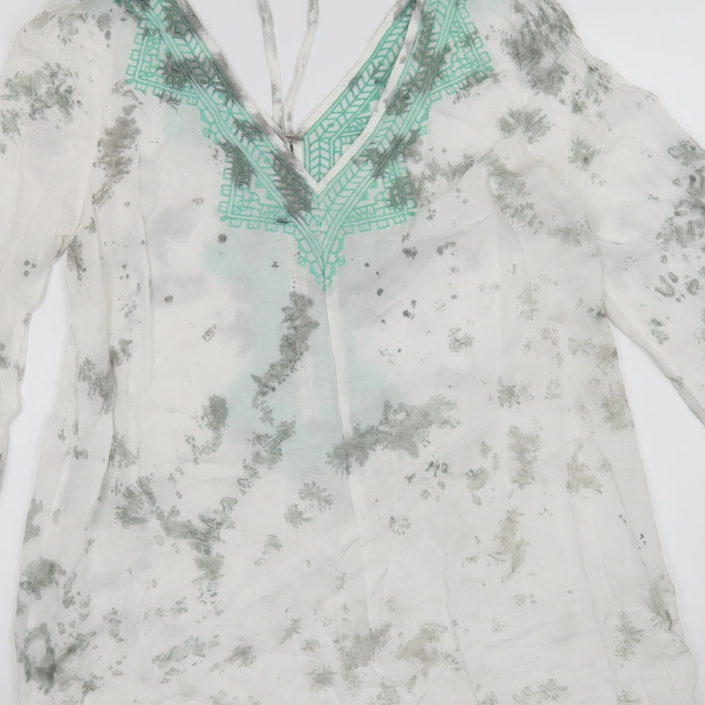 andree blue Womens White Basic Blouse Size S