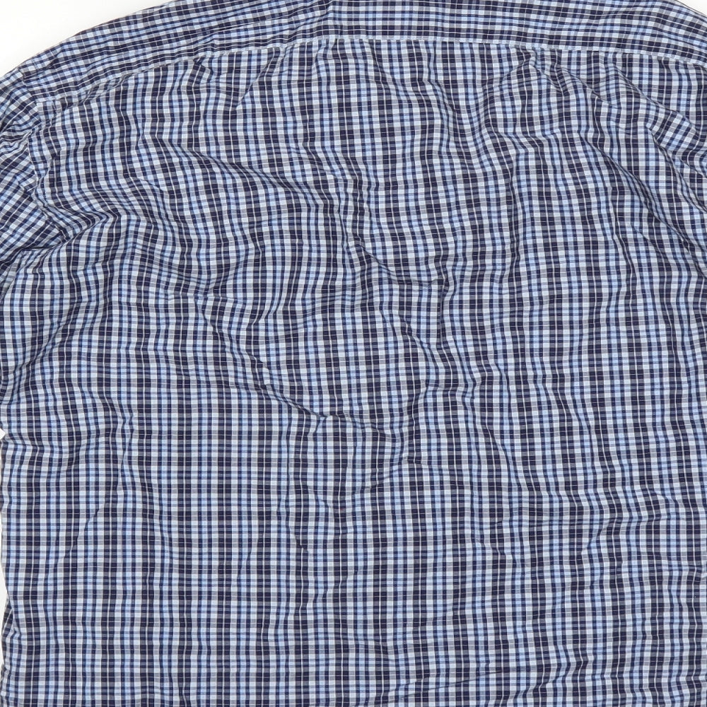 H&M Mens Blue Check Button-Up Size M
