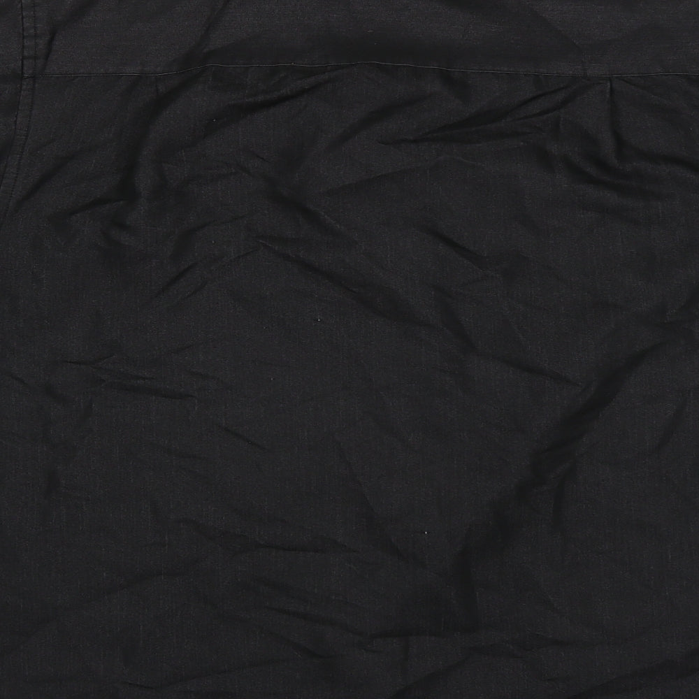Black Blue Mens Black Button-Up Size M