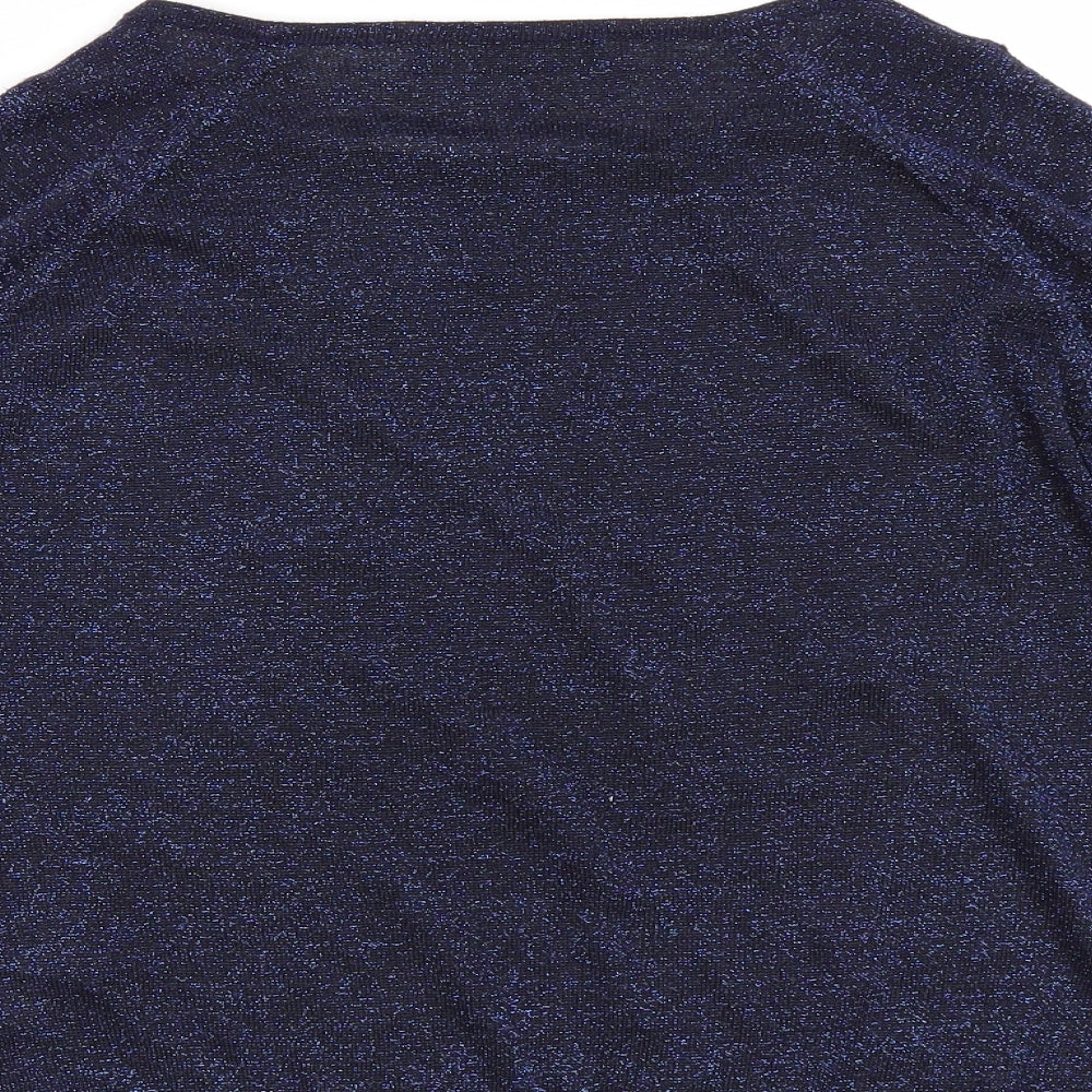 Marks & Spencer Womens Blue Pullover Jumper Size 8 - Cold shoulder