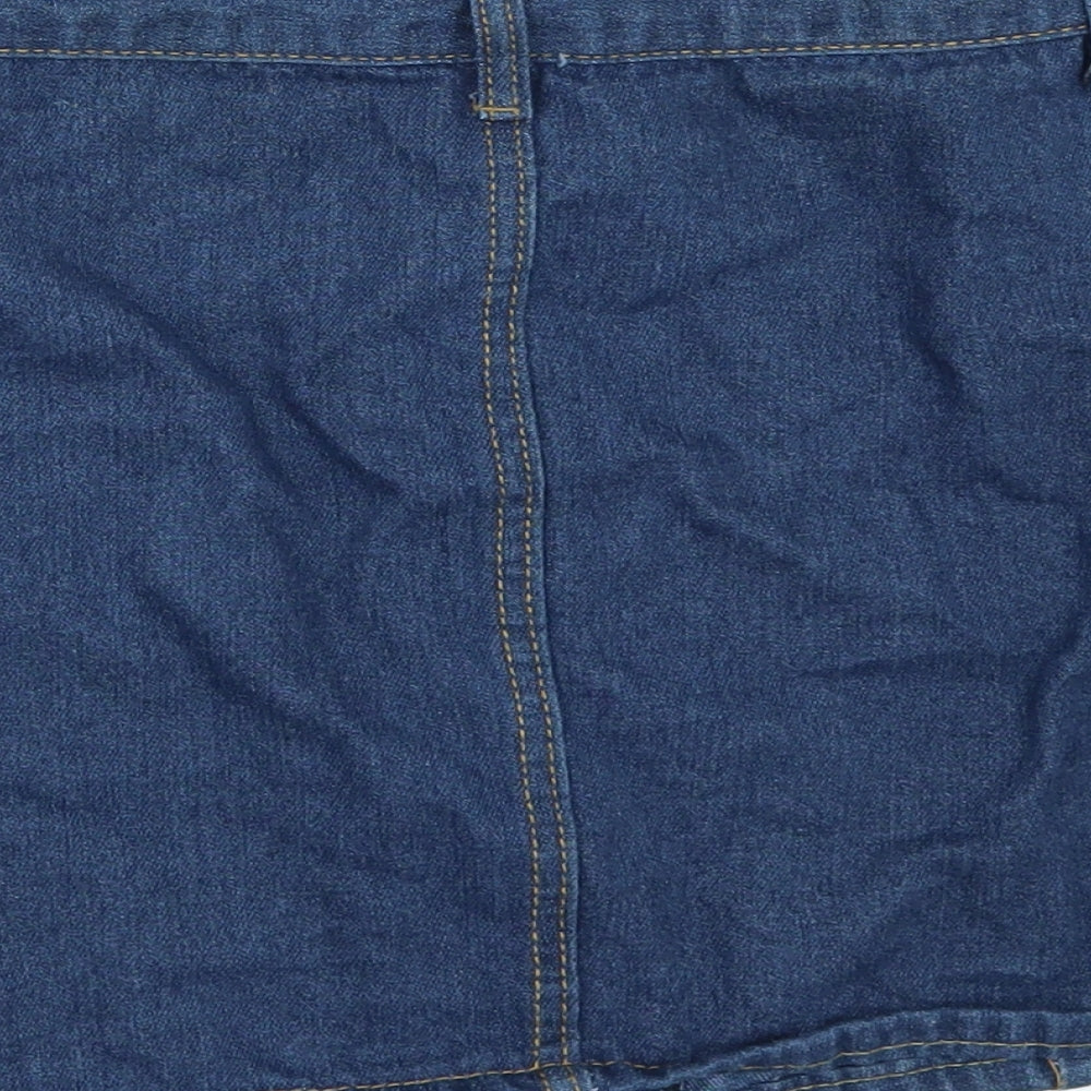 Preworn Womens Blue Denim Mini Skirt One Size