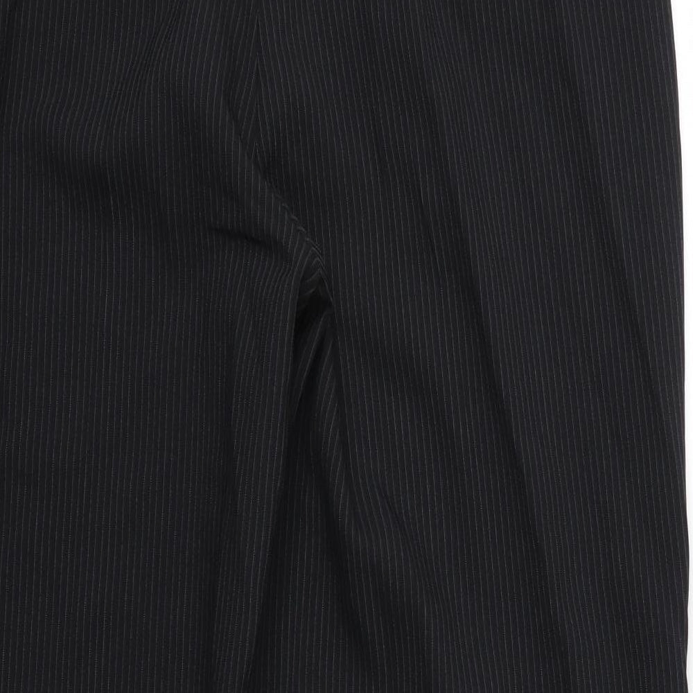 F&F Womens Black Striped Rayon Trousers Size 20 L30 in - Short leg