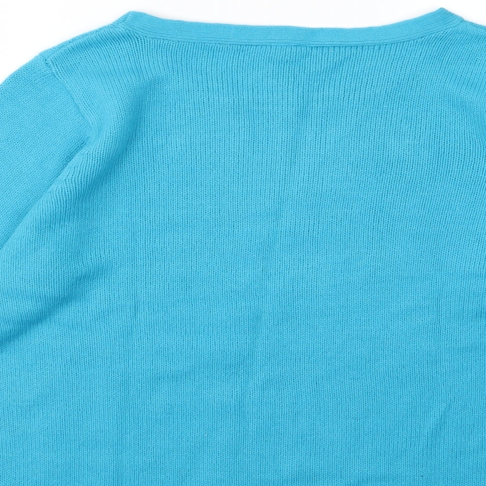 Note Womens Blue Knit Pullover Jumper Size 16