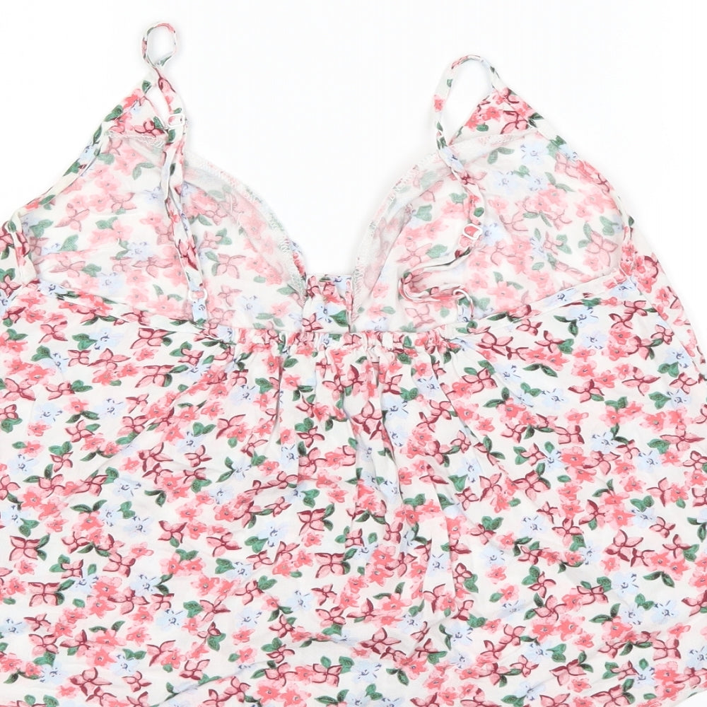 Pins & Needles Womens Pink Floral Basic Tank Size S