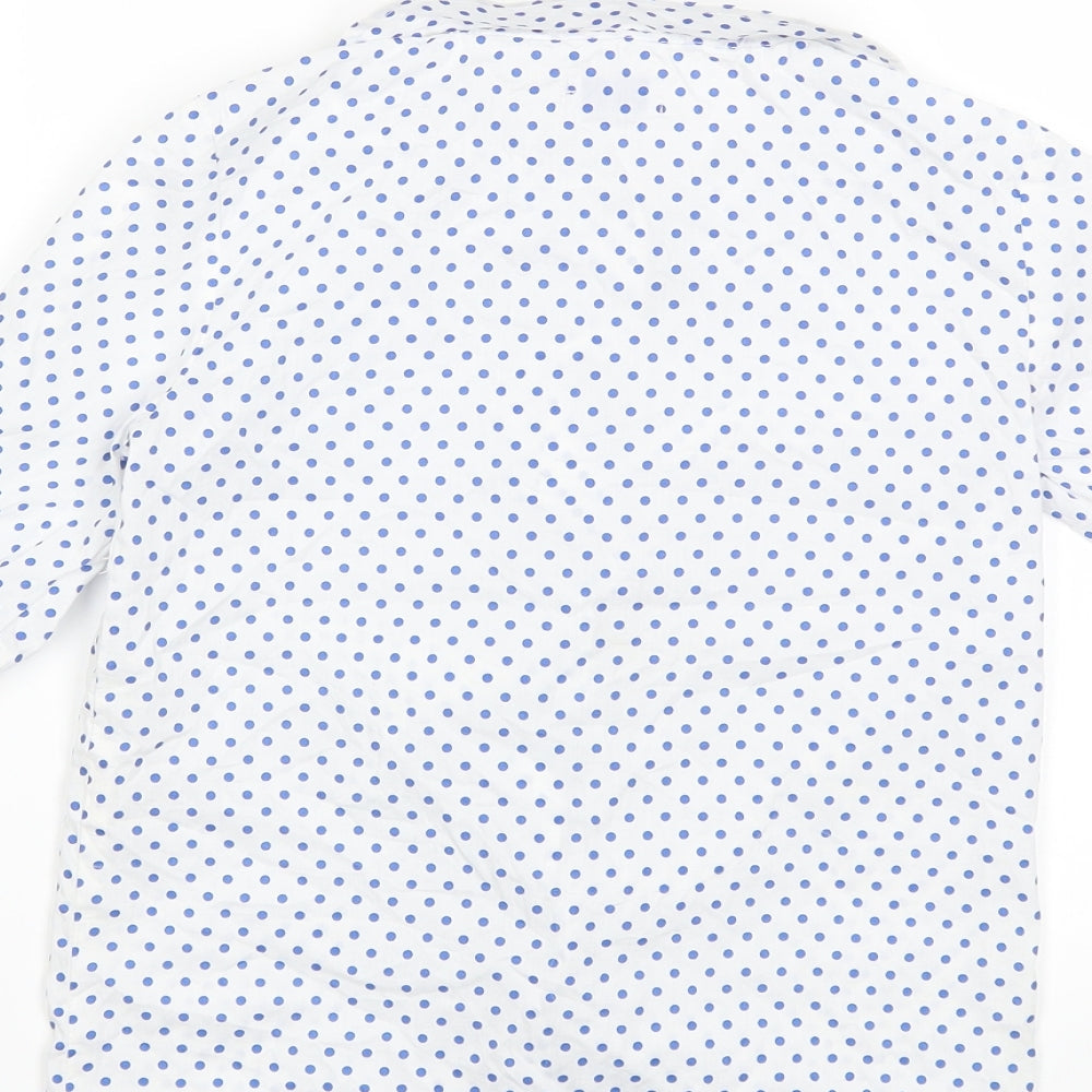 Over kids Girls White Polka Dot Basic Blouse Size 6 Years