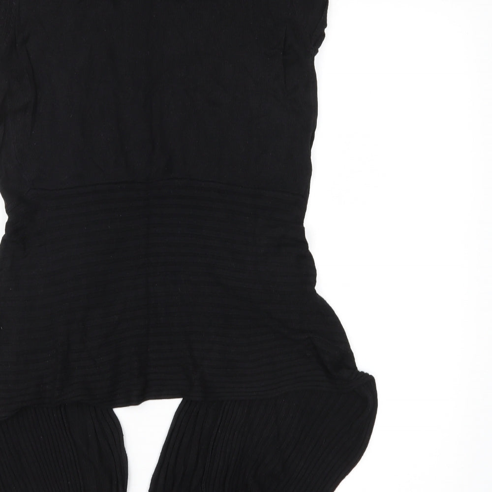 F&F Womens Black Knit Cardigan Jumper Size 12