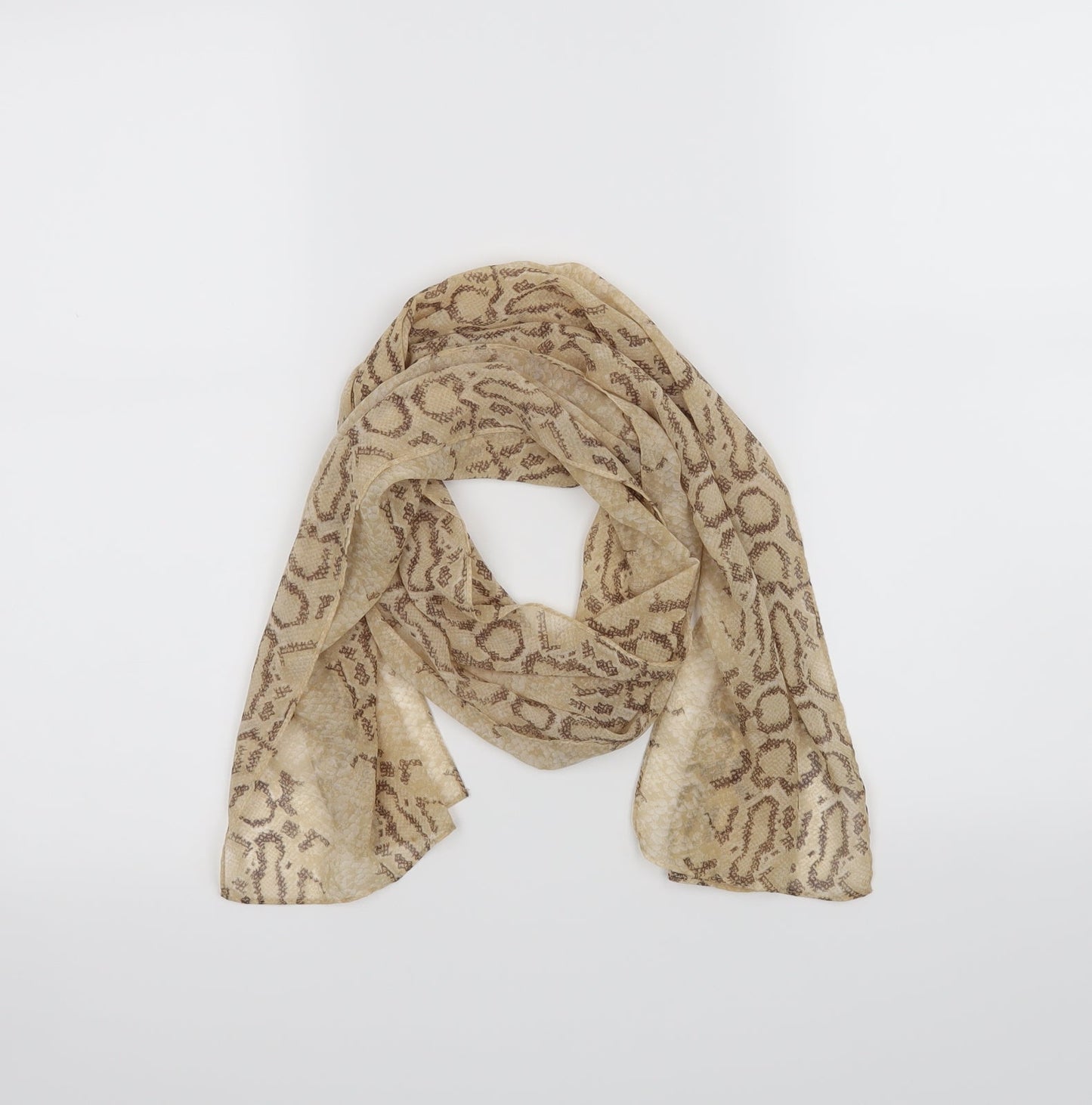 Preworn Womens Beige Animal Print Scarf