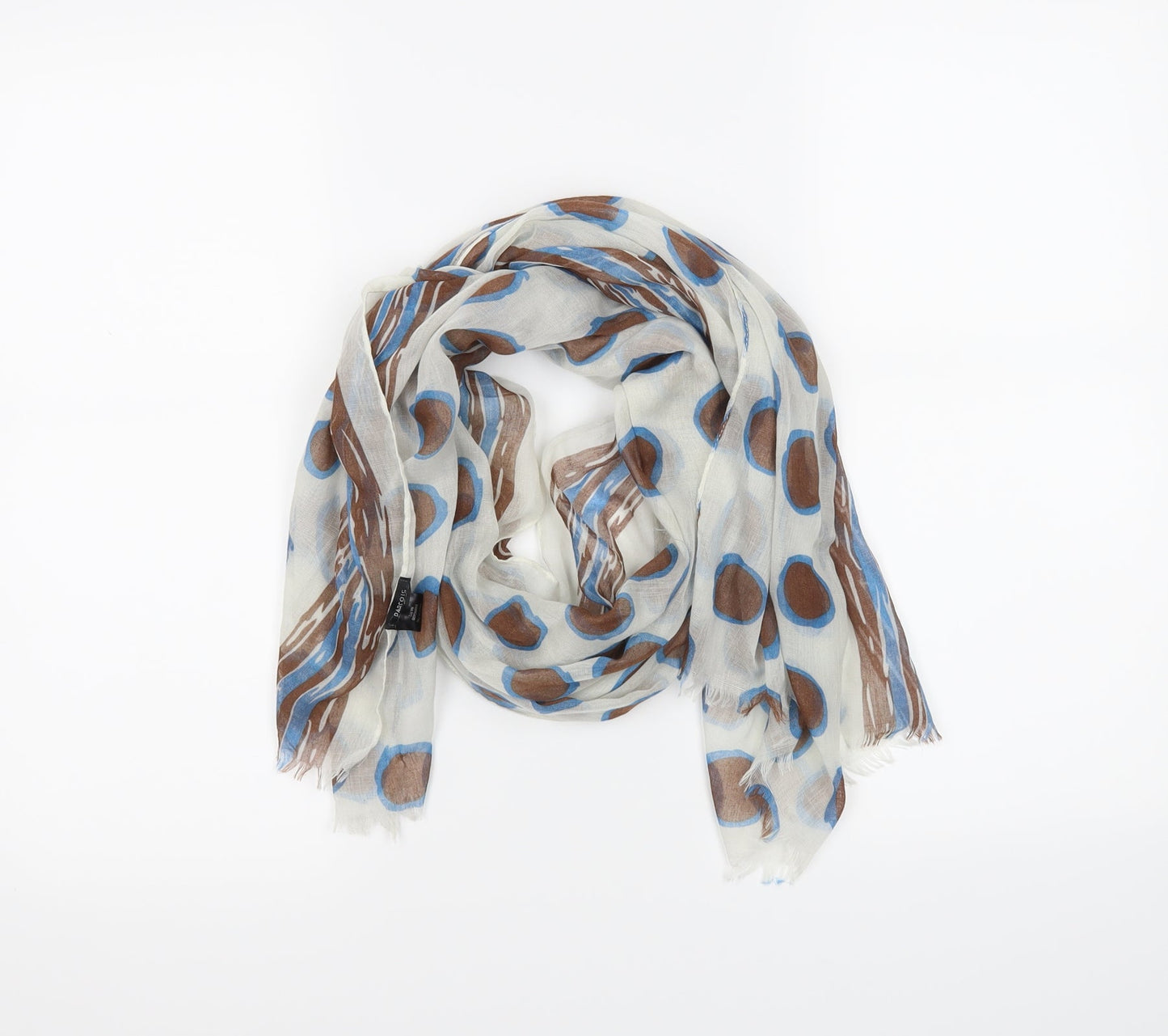 Preworn Womens Silver Polka Dot Scarf