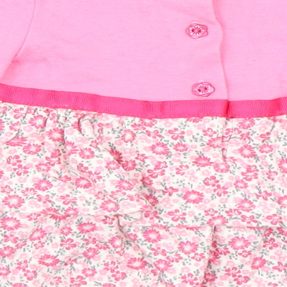 Shrinking Violet Girls Pink Floral Skater Dress Size 0-3 Months
