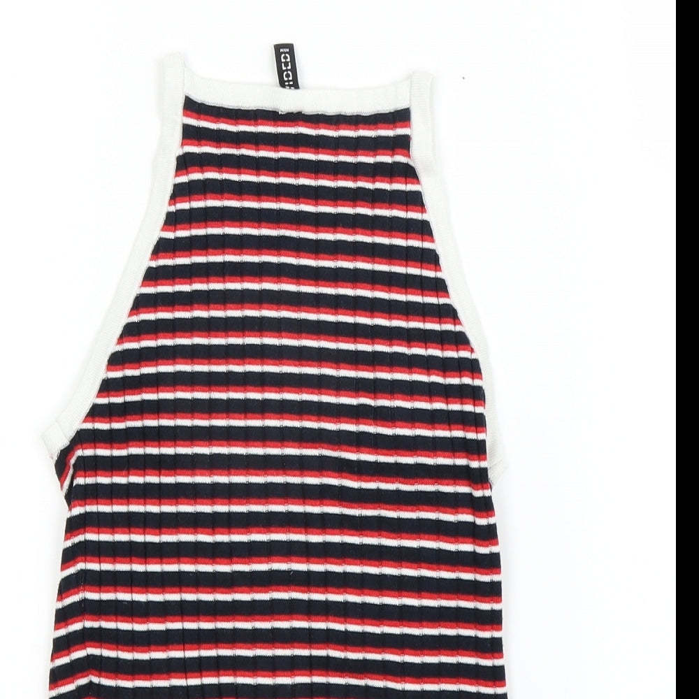 Divided Womens Multicoloured Striped Basic Tank Size 8