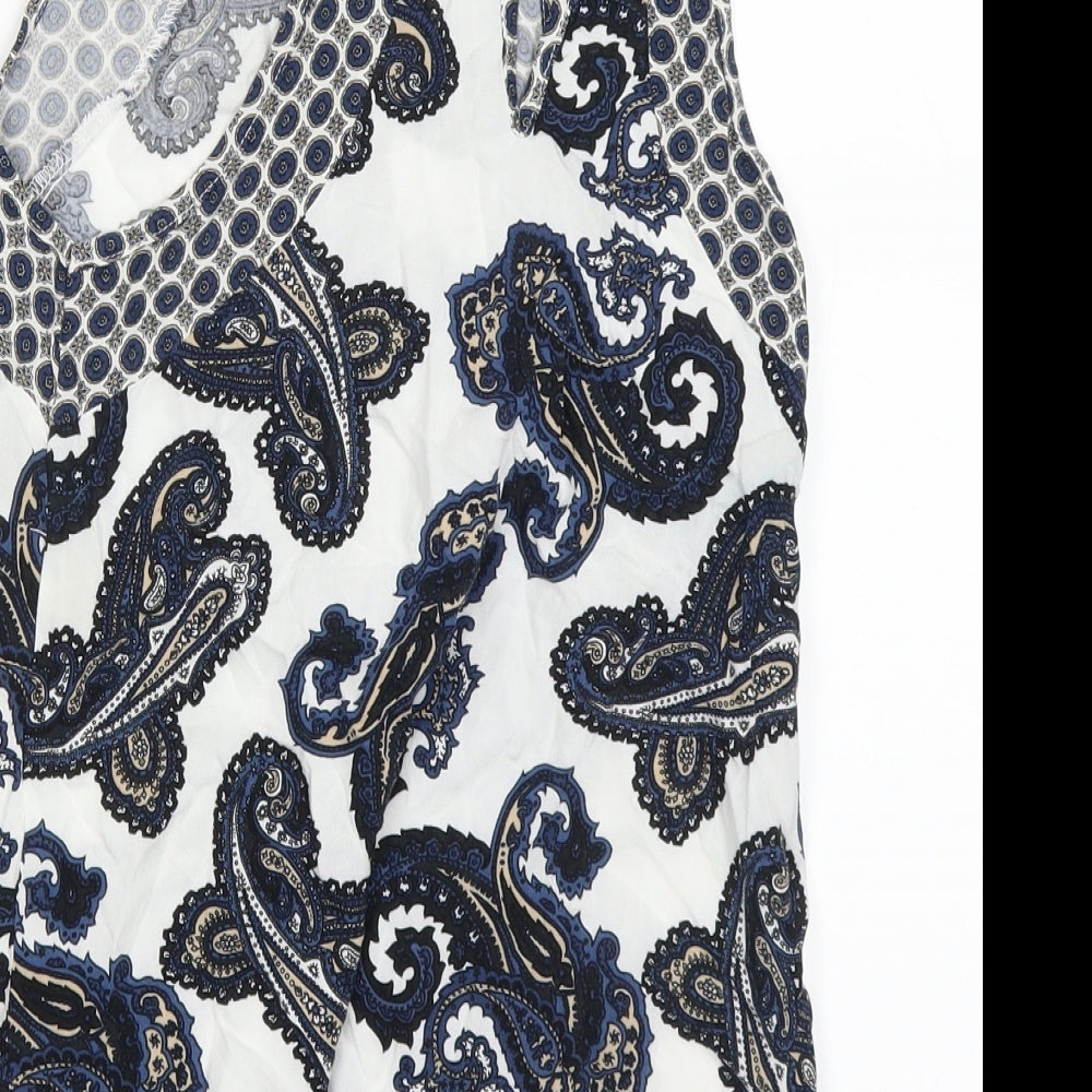 Dorothy Perkins Womens White Paisley Basic Tank Size 6