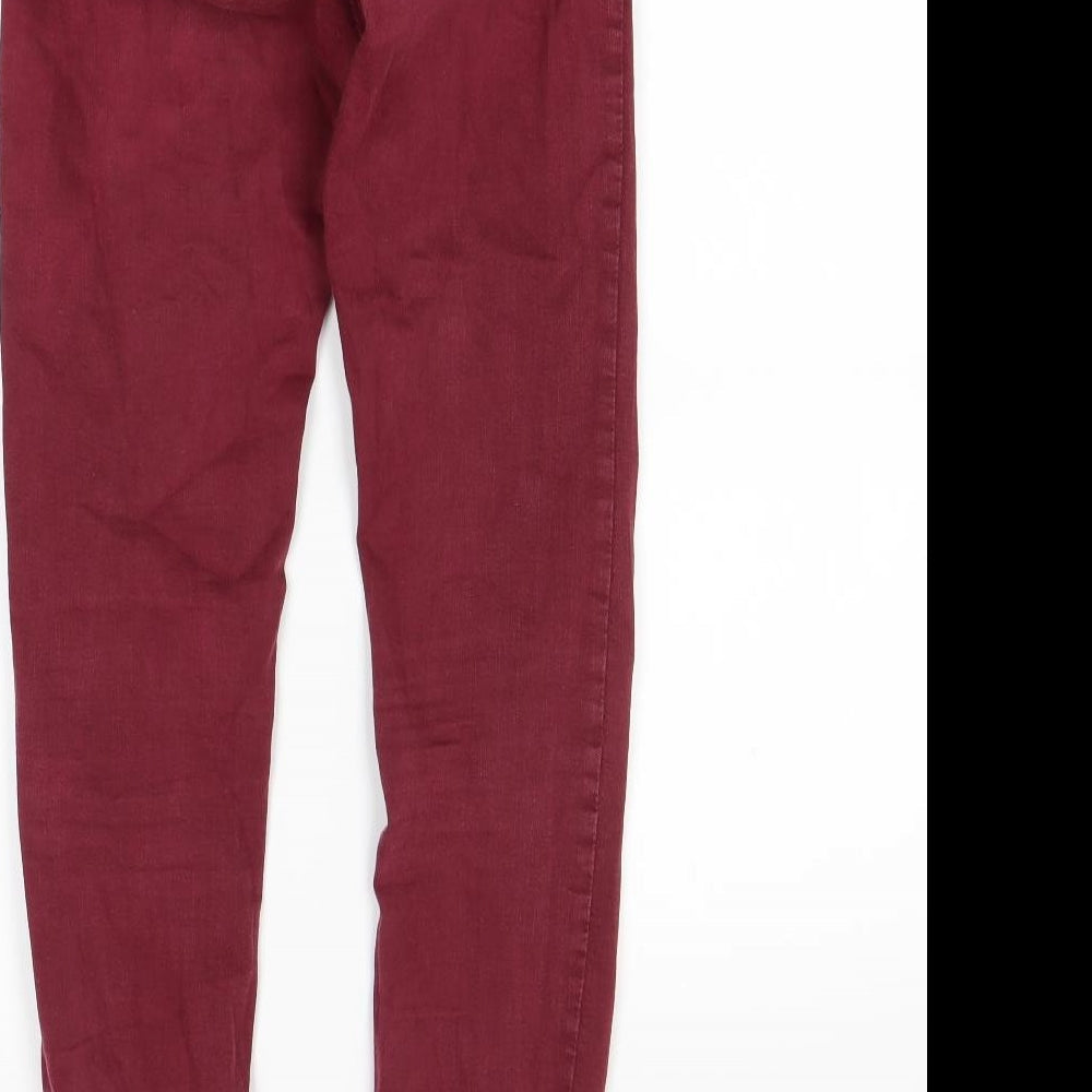 Bershka Womens Purple Denim Skinny Jeans Size 6 L27 in