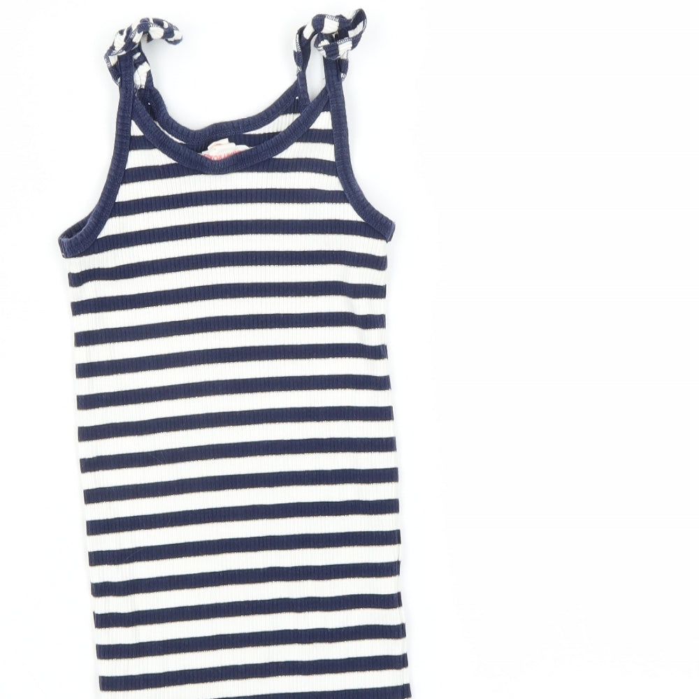 Country Road Girls Blue Striped Camisole T-Shirt Size 7 Years