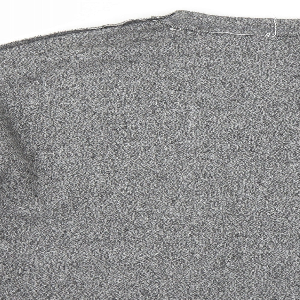 Zara Womens Grey Pullover Jumper Size S - CROPPED distressed neckline