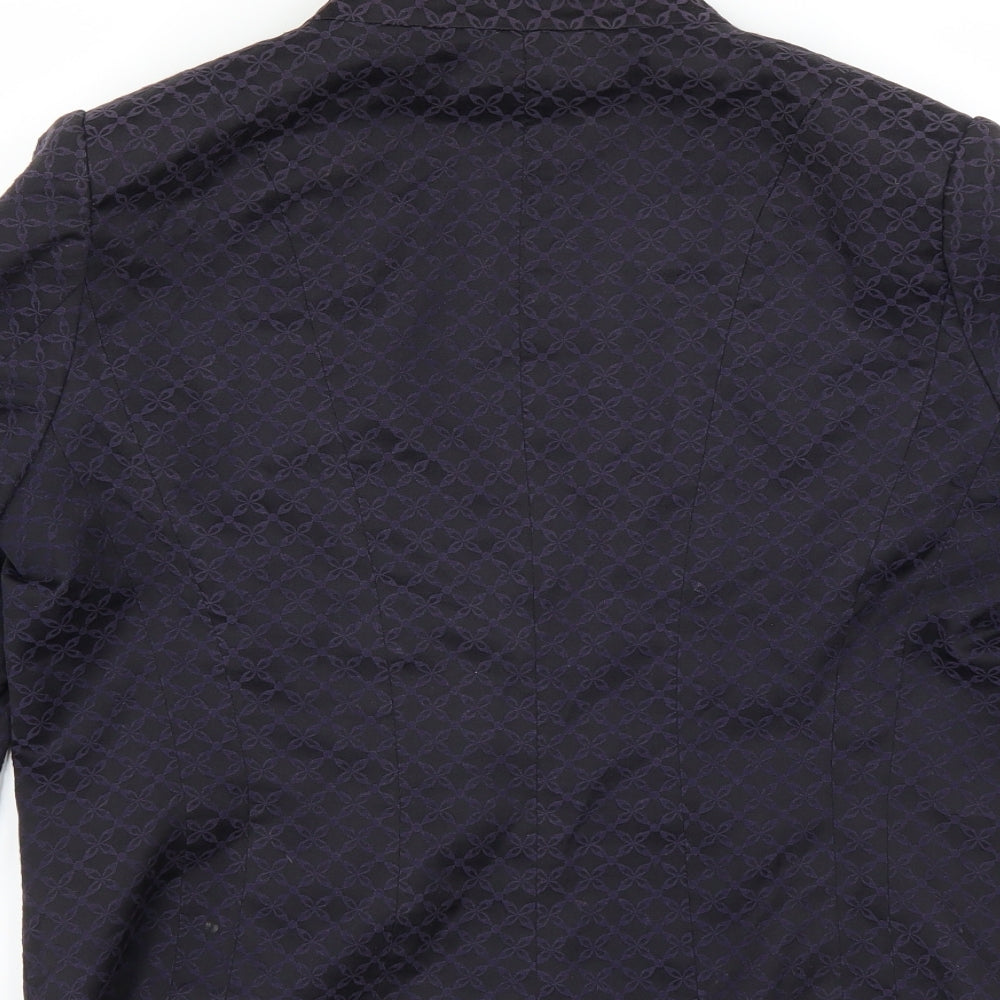 H&M Womens Purple Jacket Suit Jacket Size 16