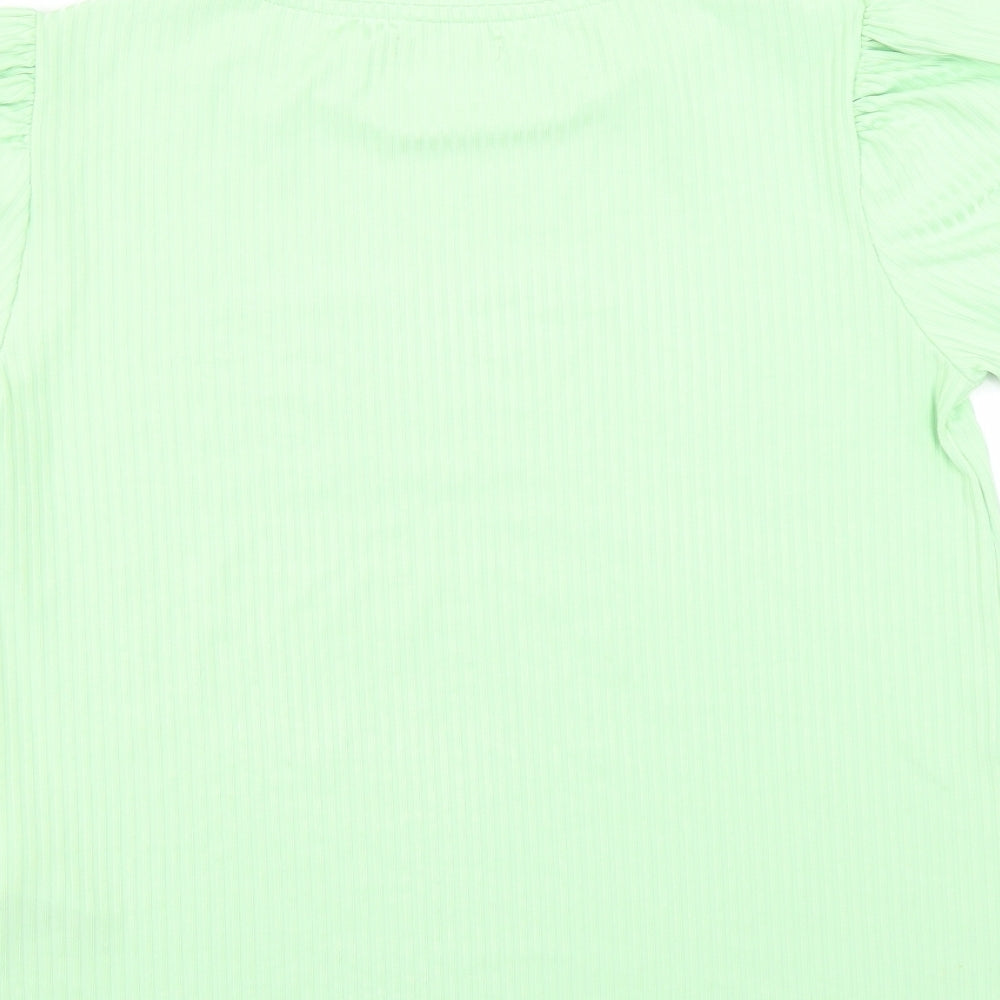 Pieces Womens Green Basic T-Shirt Size XS