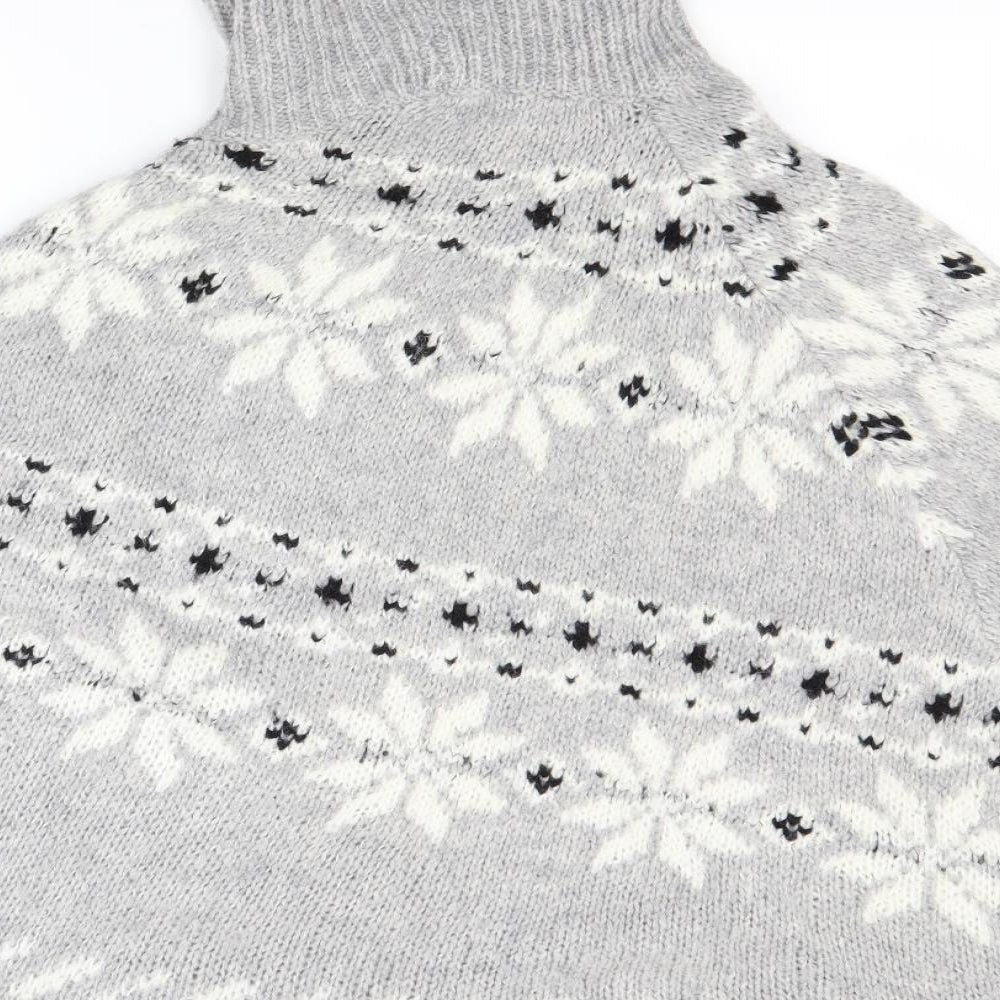 NEXT Womens Grey Floral Pullover Jumper Size L