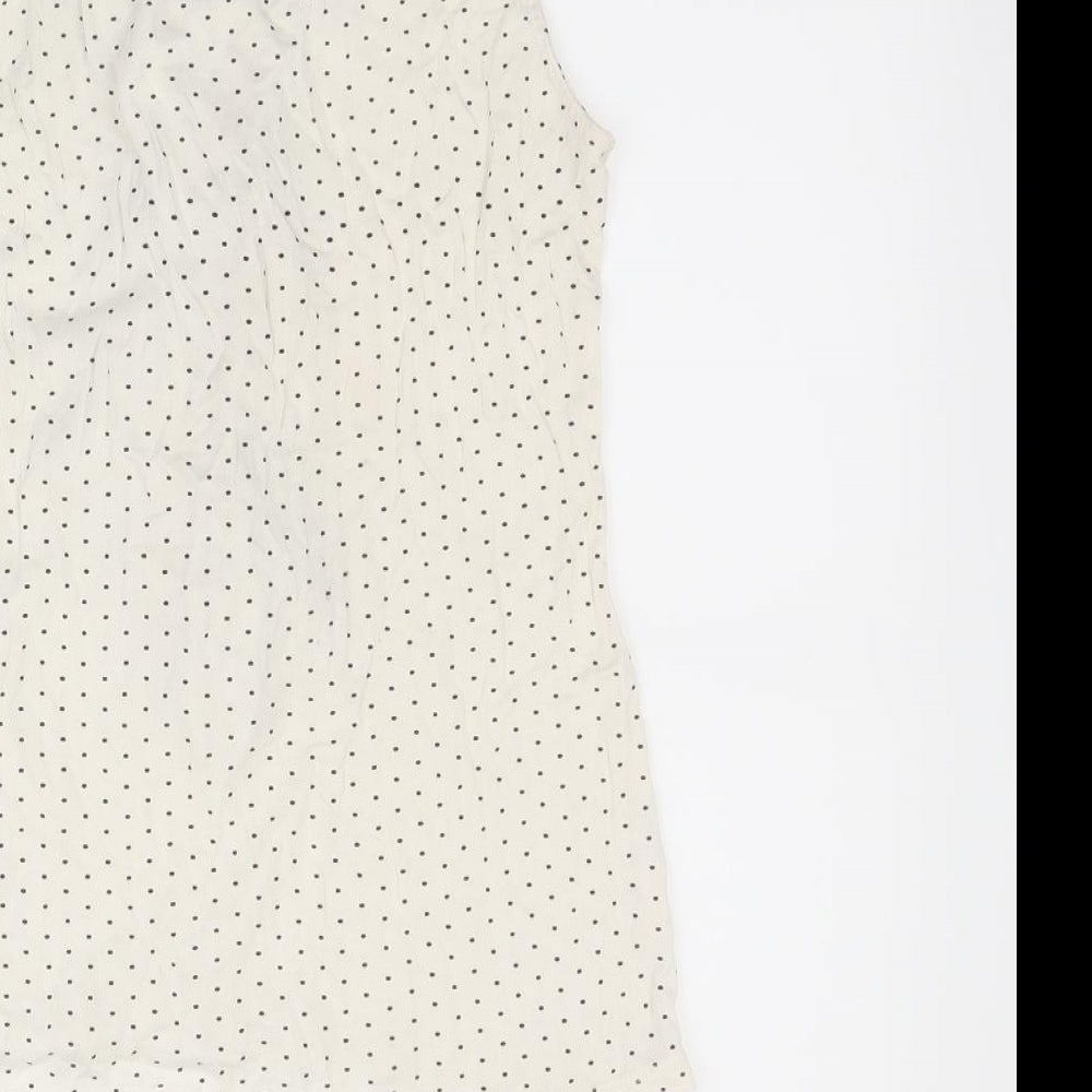 ginger Womens White Polka Dot Basic T-Shirt Size M