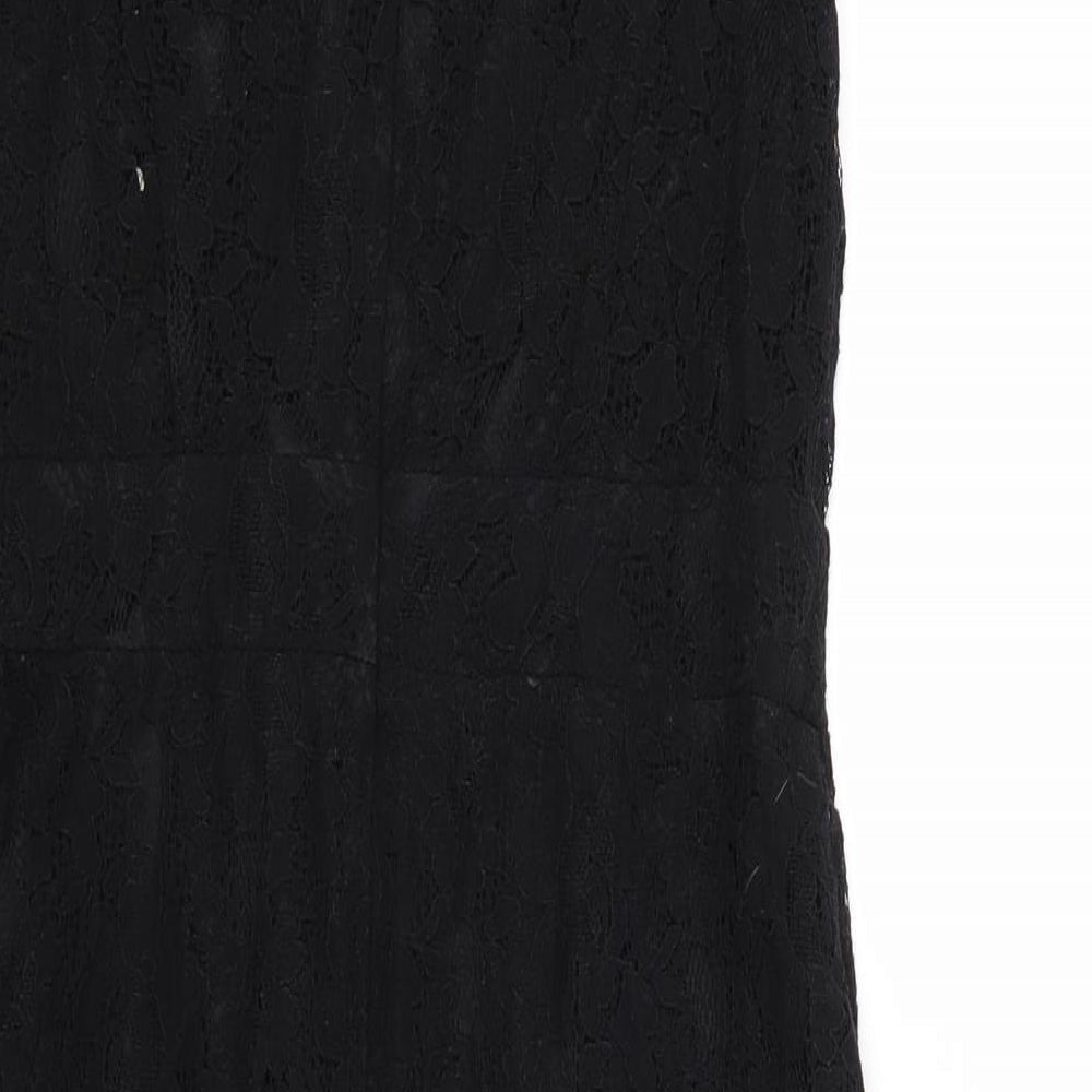 Atmosphere Womens Black Floral A-Line Size 10