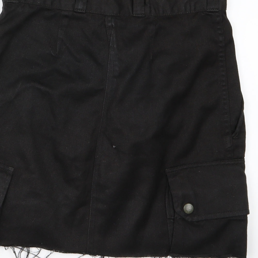 Preworn Womens Black Denim A-Line Skirt Size 26 in