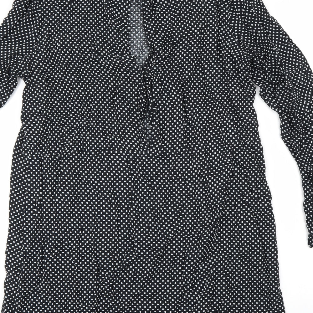 H&M Womens Black Basic Blouse Size 14