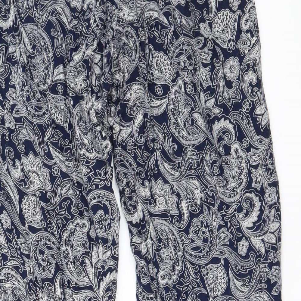 louise marnay Womens Blue Floral Trousers Size 12 L25 in