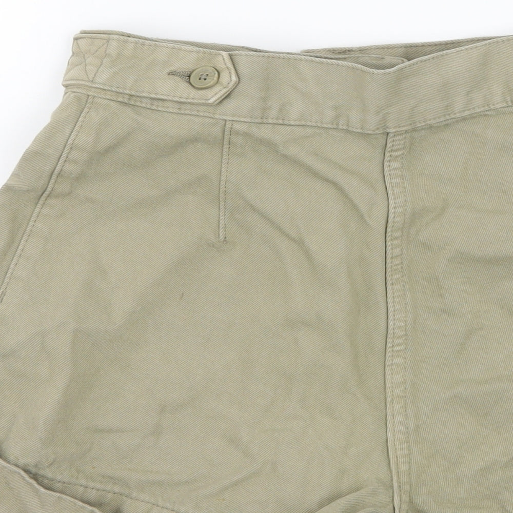 Weekday Womens Green Denim Hot Pants Shorts Size 6