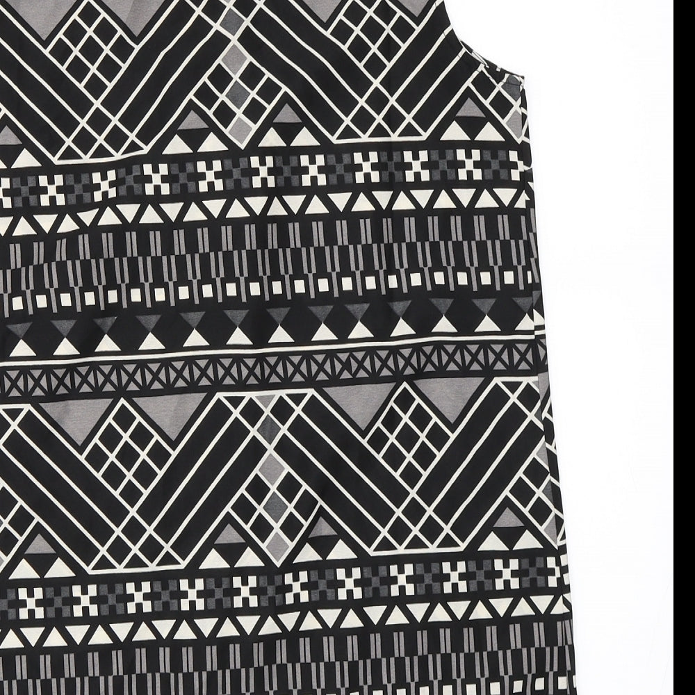 Vera Moda Womens Black Geometric Basic Blouse Size M