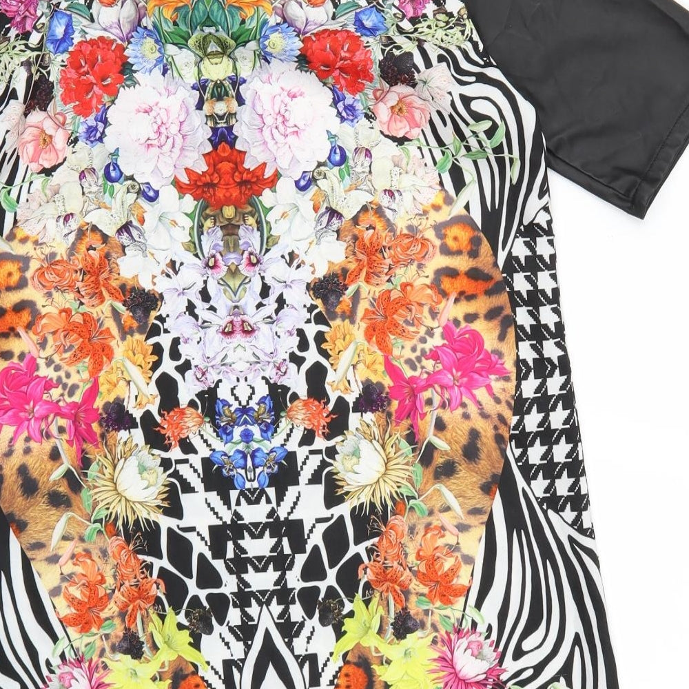 Sweetaeacia Womens Multicoloured Floral T-Shirt Dress Size 12