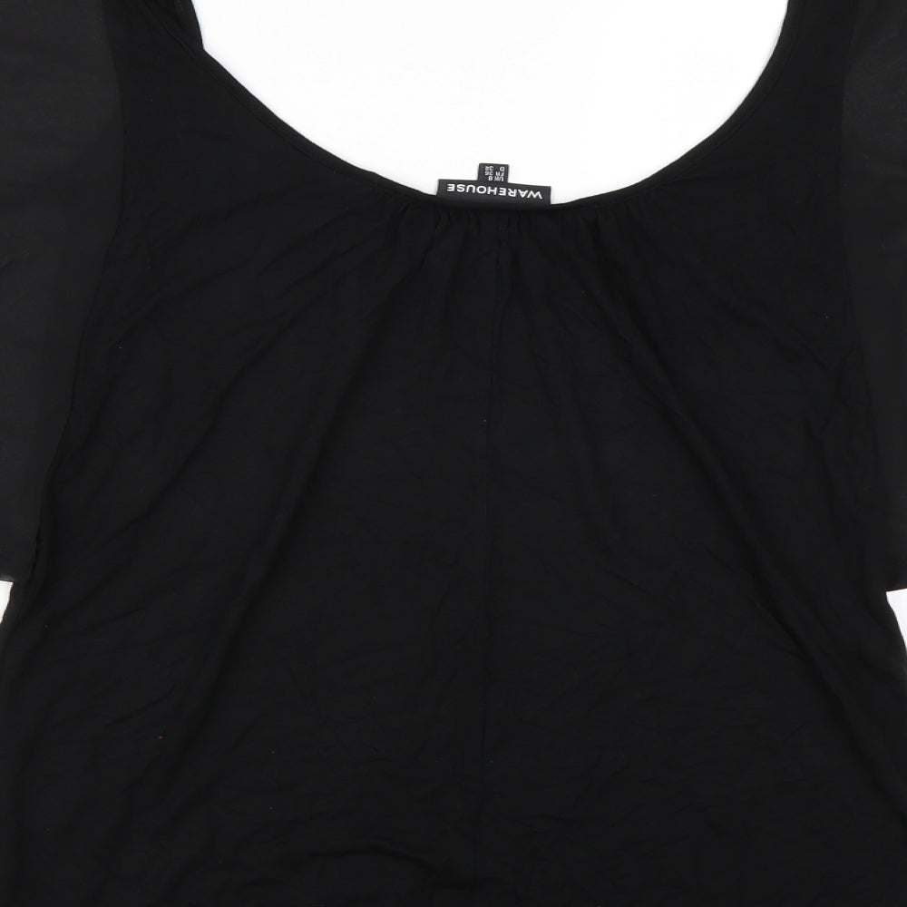Warehouse Womens Black Basic Blouse Size 8 - Batwing